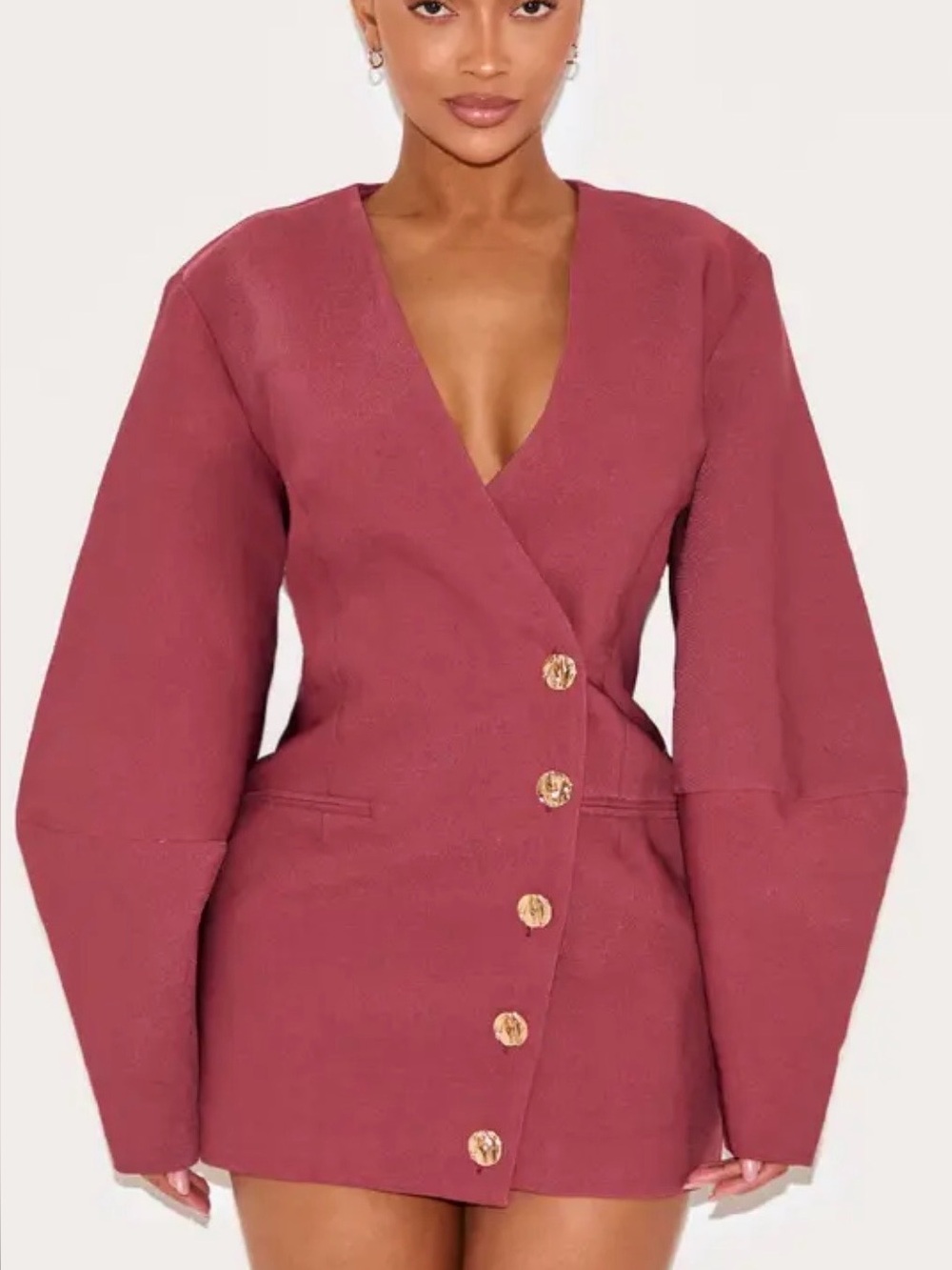 Pretty Little Things Women's Burgundy Blazer dress
